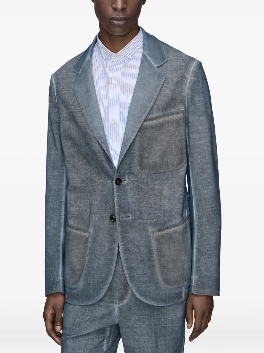Maison Margiela Blazer met enkele rij knopen Blauw