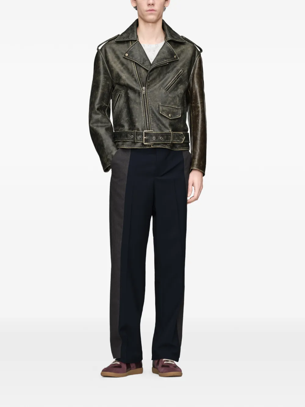 Maison Margiela Pantalon met split Zwart