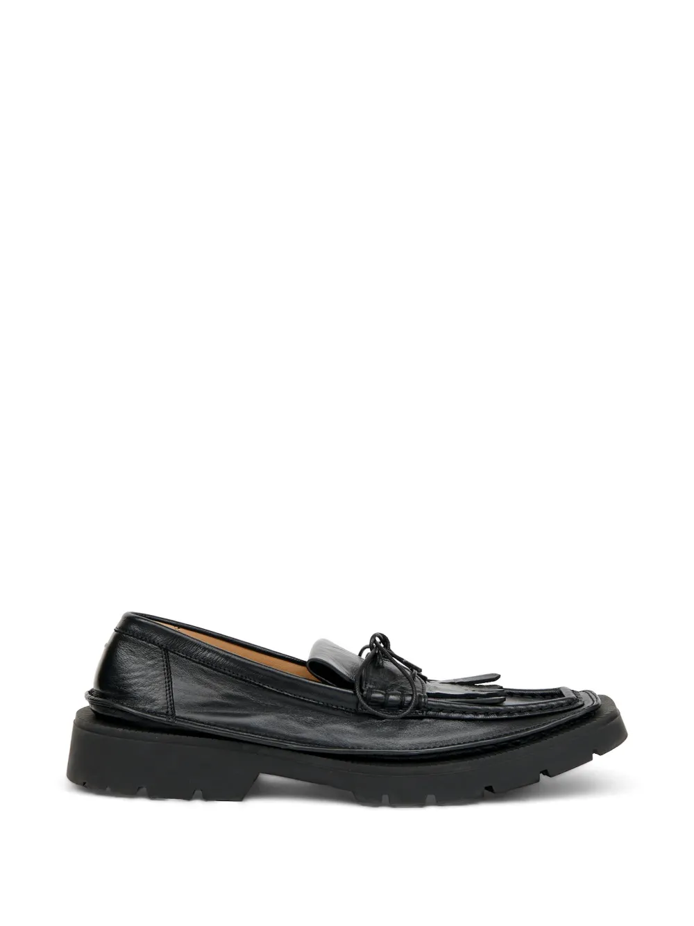 Maison Margiela Mocassini con frange in pelle - Nero