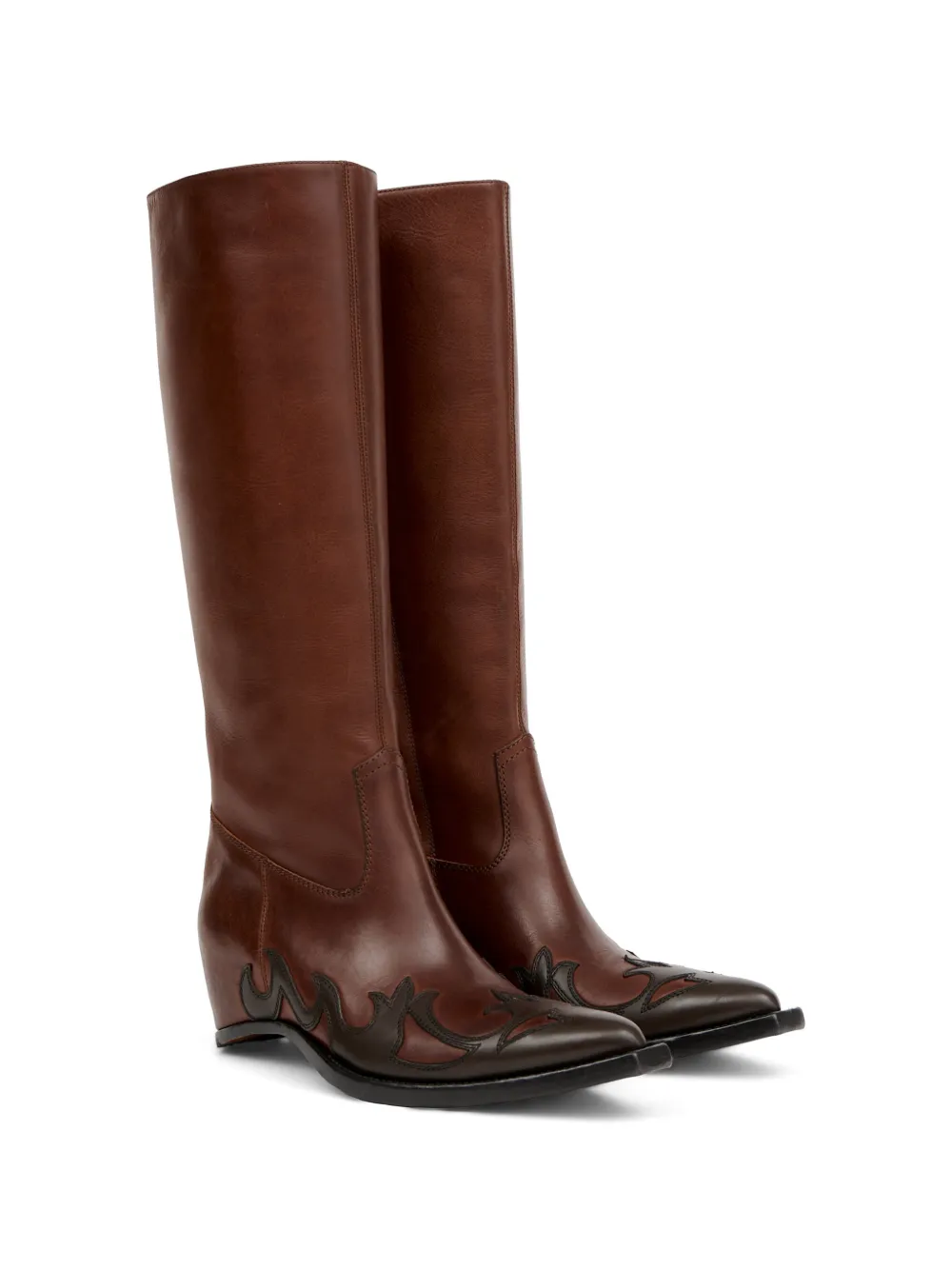Maison Margiela Western knielaarzen met vlakken Bruin