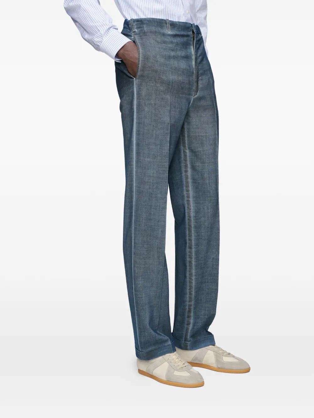 Maison Margiela Dubbel geverfde broek Blauw