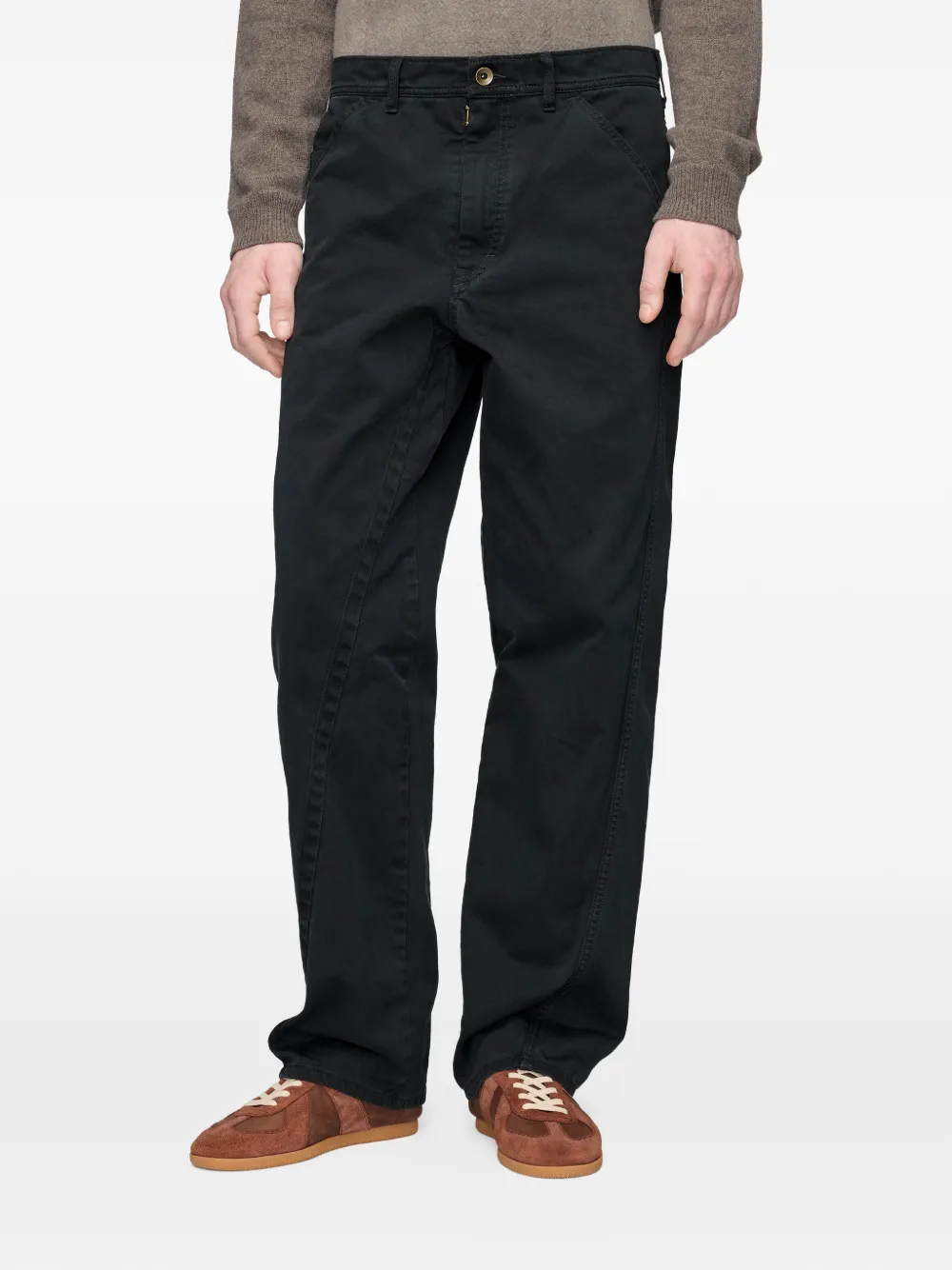 Maison Margiela Twisted broek met gewelfde naad Zwart