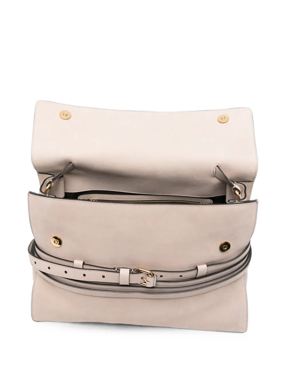 Moschino Leren schoudertas met riemdetail Beige