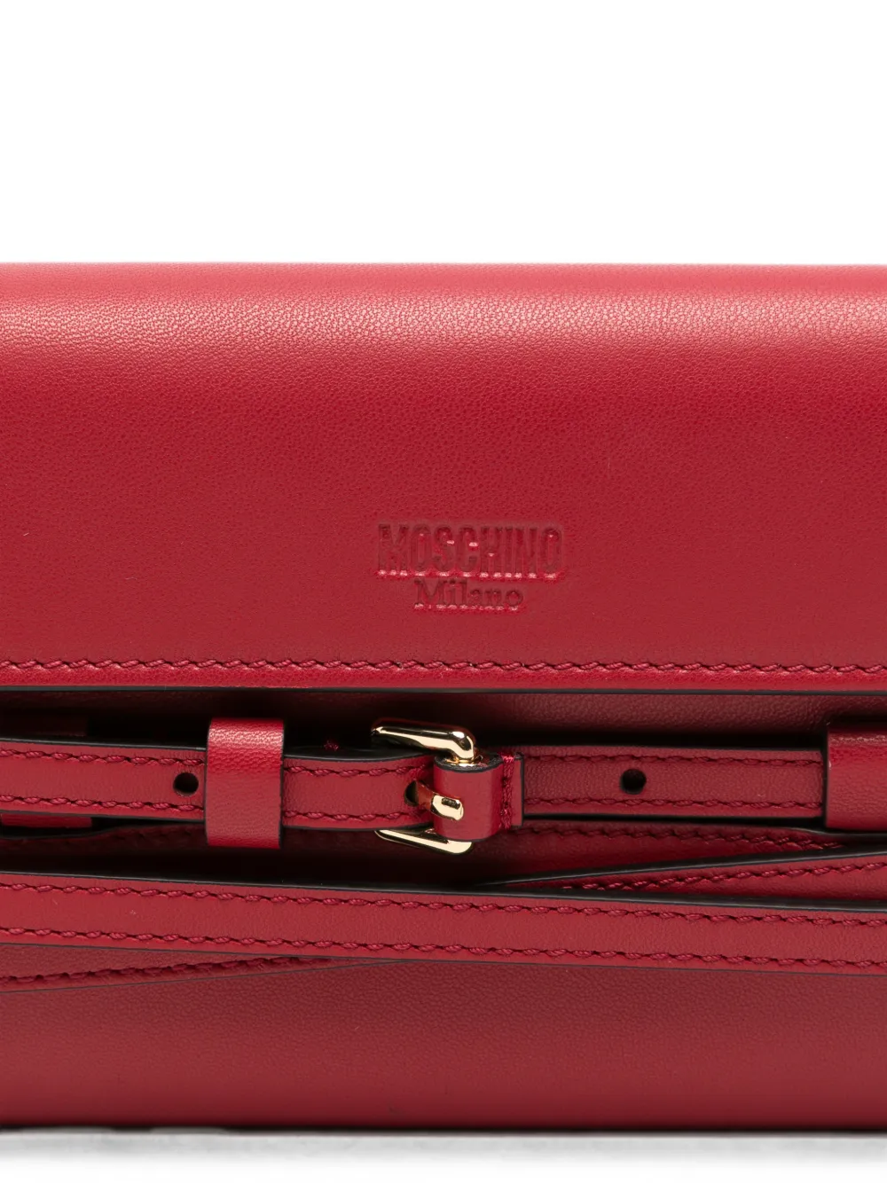Moschino Portemonnee met kettingband en gespdetail Rood