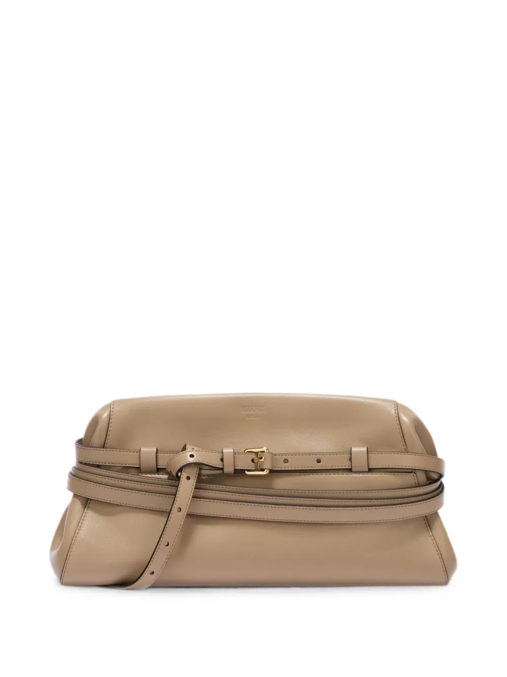 Moschino Clutch in pelle con fibbia - Toni neutri