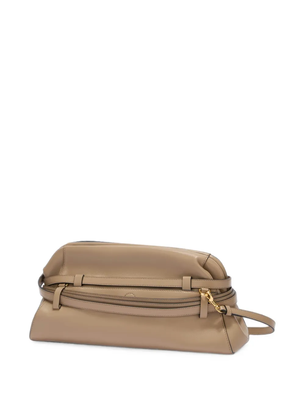 Moschino Leren clutch met gesp Beige
