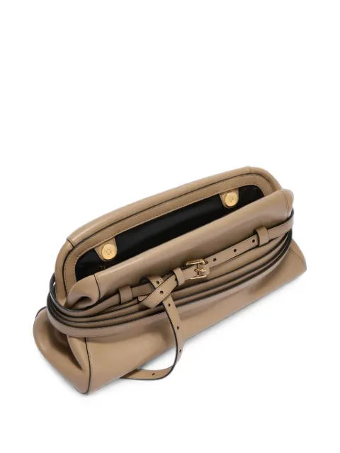Moschino buckle-detail leather clutch bag