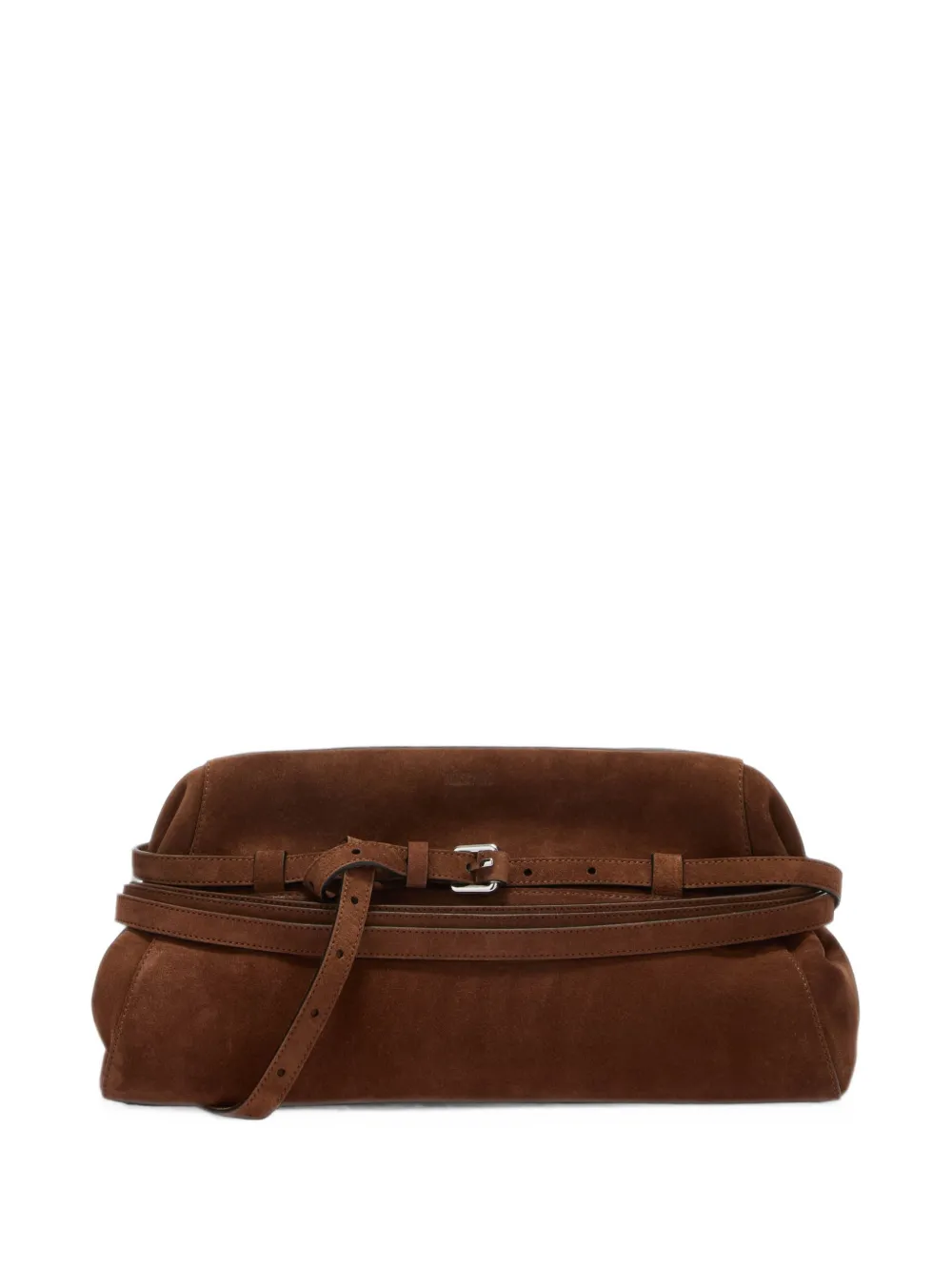 Moschino belted suede clutch bag · OS