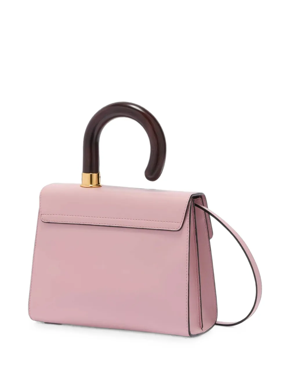Moschino Leren shopper met gewelfd handvat Roze