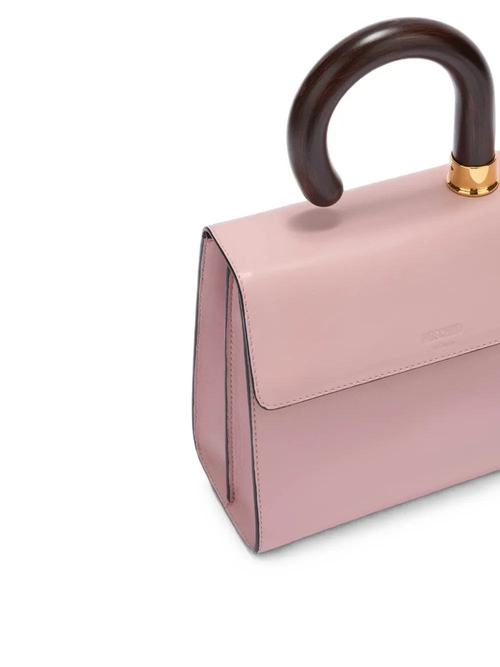 Moschino Leren shopper met gewelfd handvat Roze
