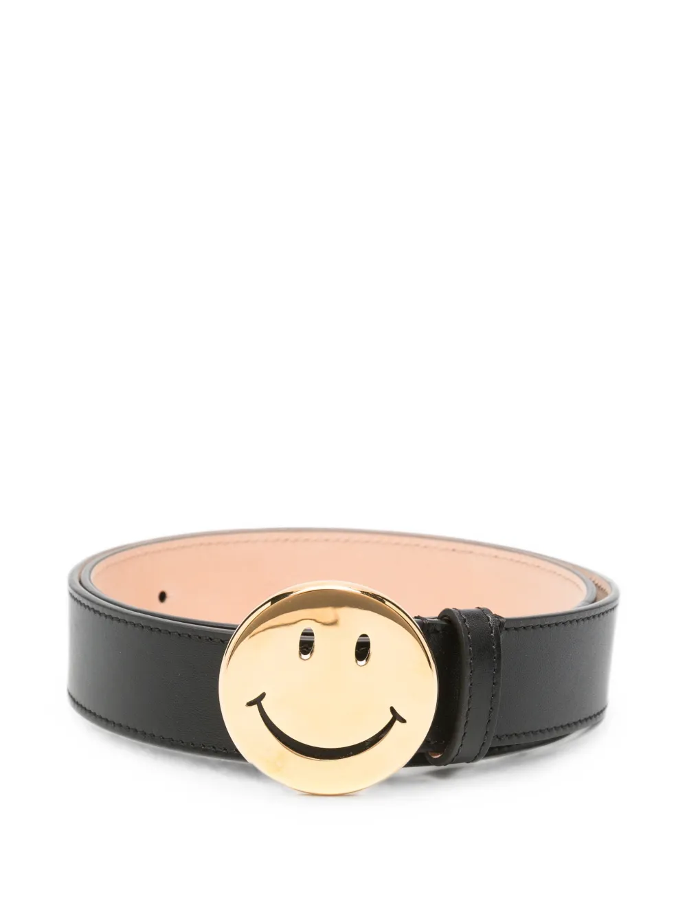 Moschino Smiley leather belt - Black