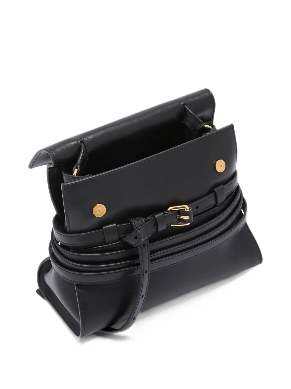 Moschino Schoudertas met gespdetail Zwart