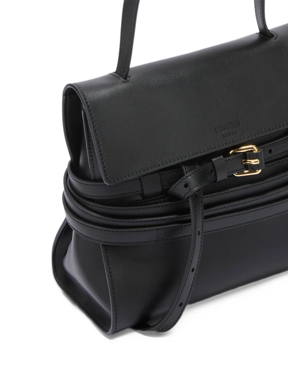 Moschino Schoudertas met gespdetail Zwart