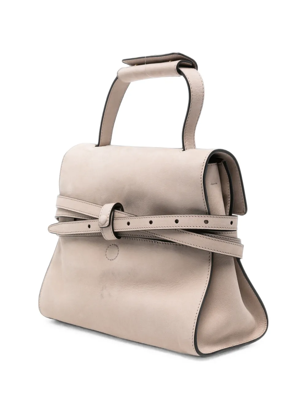 Moschino Leren schoudertas met riemdetail Beige
