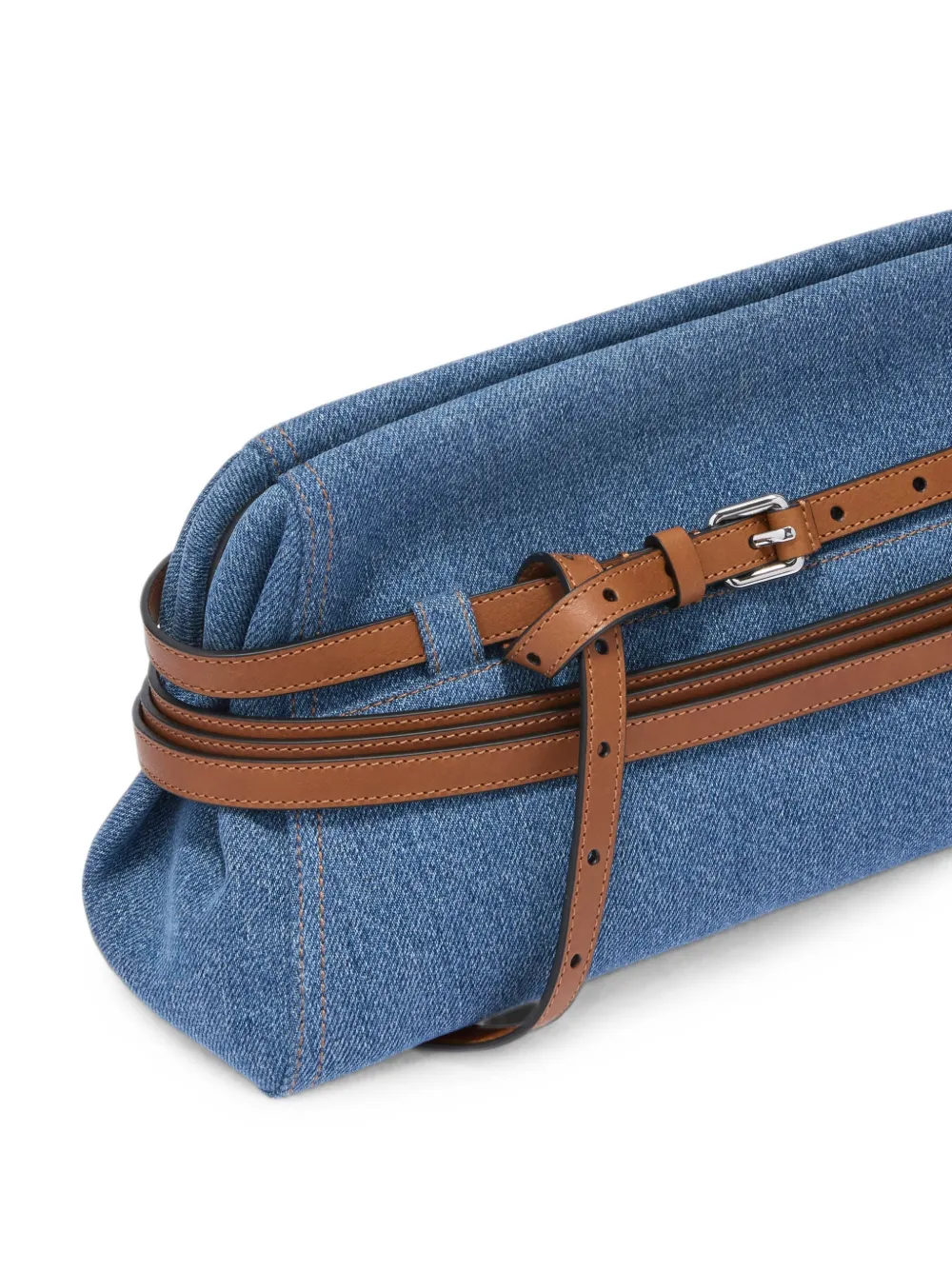 Moschino Denim clutch met riem Blauw
