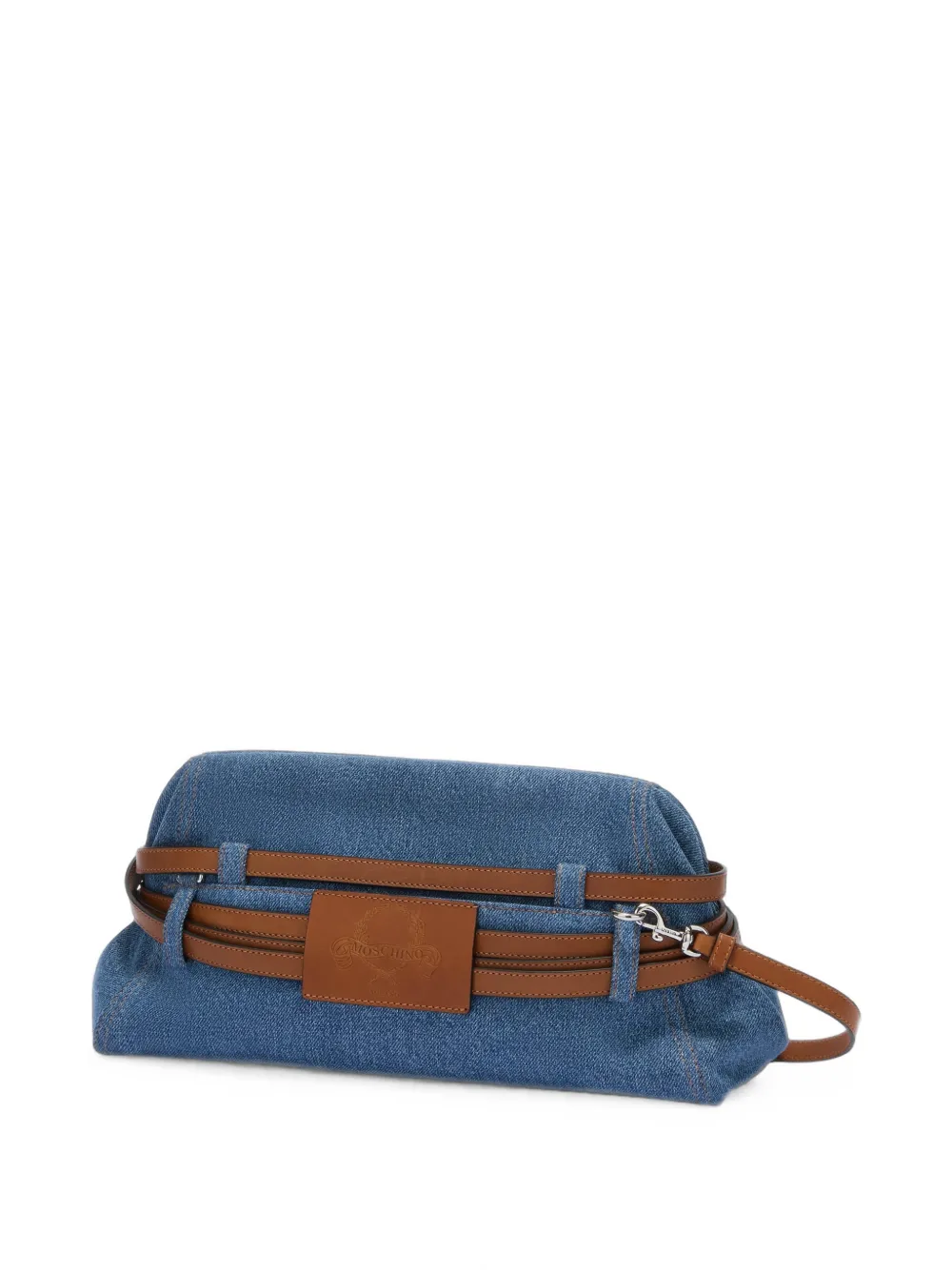 Moschino Denim clutch met riem Blauw