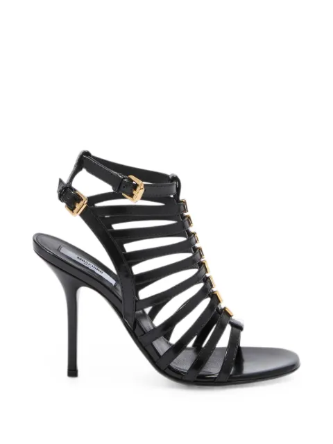 Moschino logo-lettering caged sandals