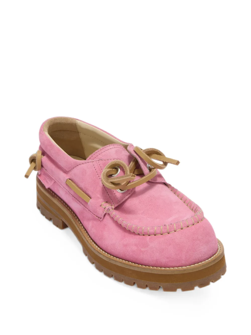 Moschino lace-up lug-sole loafers Roze