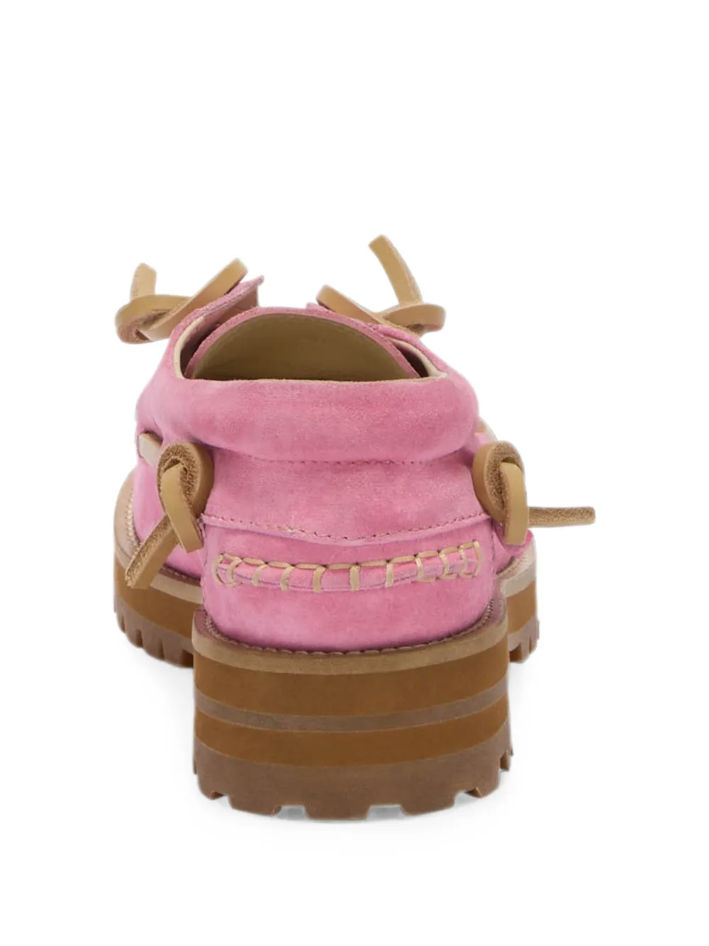 Moschino lace-up lug-sole loafers Roze