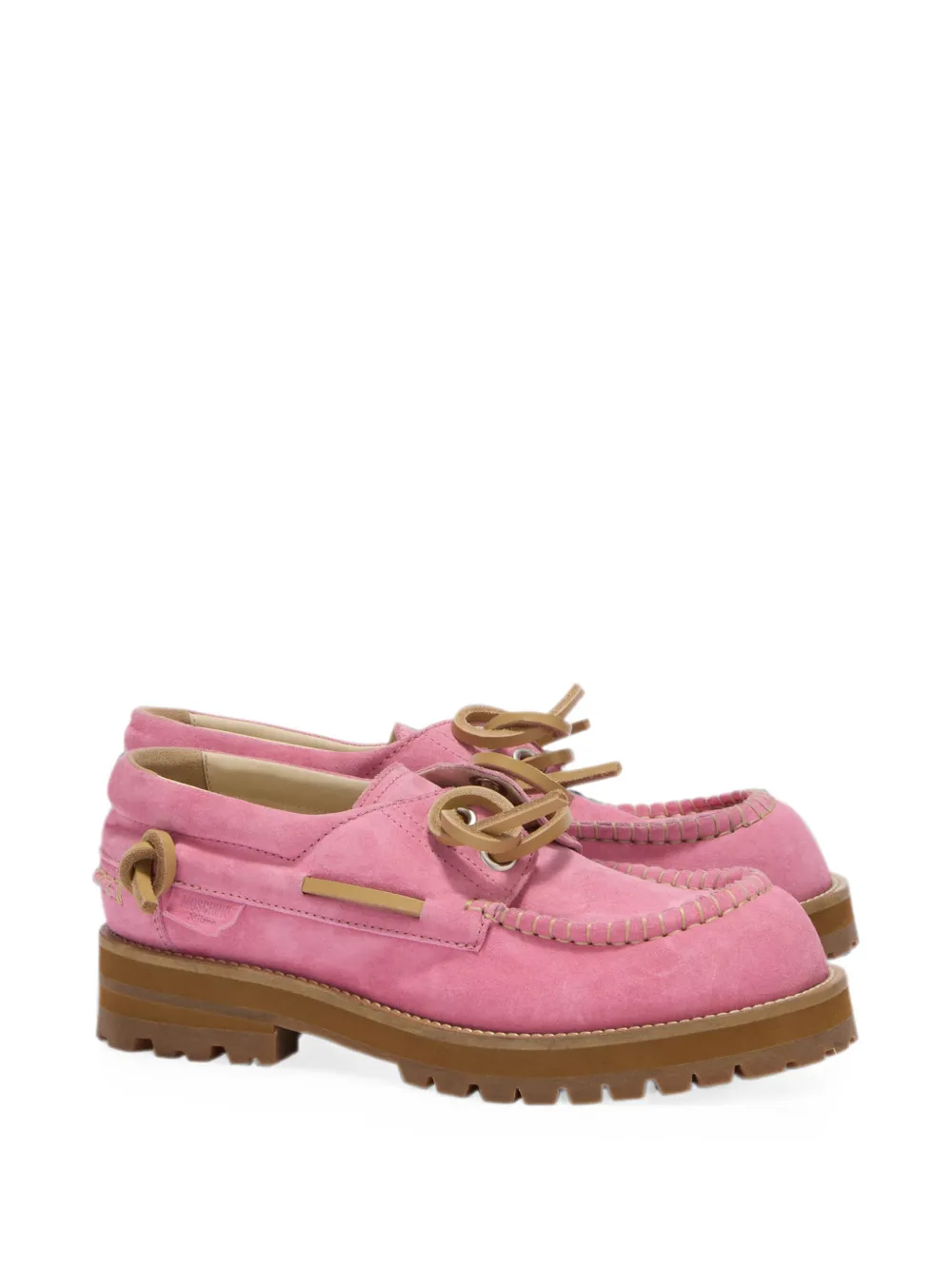 Moschino lace-up lug-sole loafers Roze