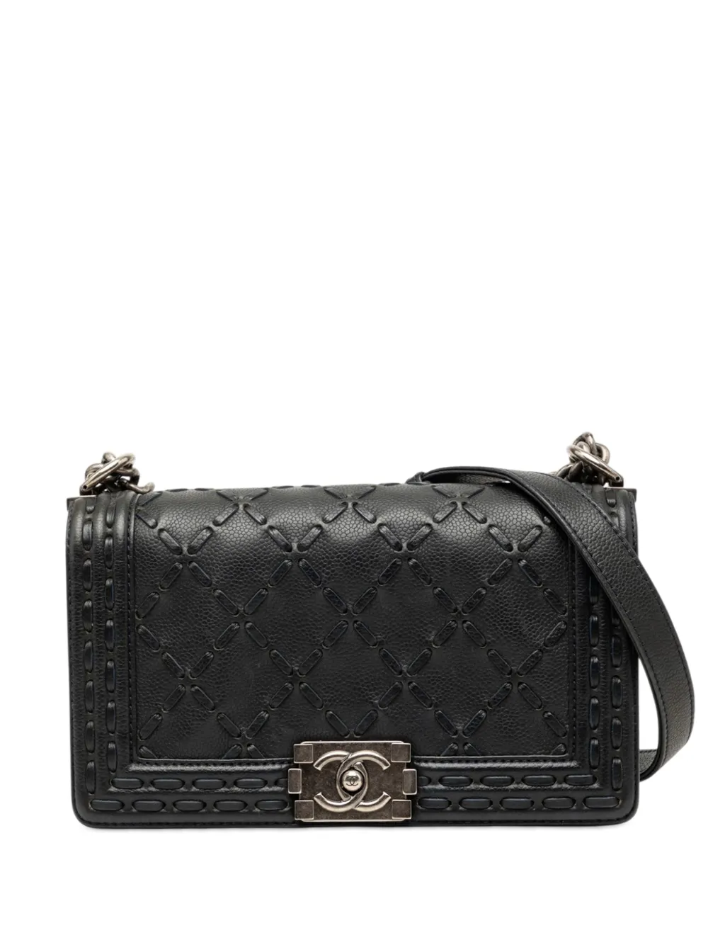 CHANEL Pre-Owned 2014 Medium Caviar Stitched Boy Flap crossbody bag - Schwarz