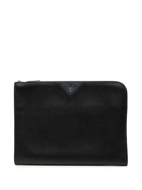 Prada Pre-Owned 2010-2026 Saffiano Zip Around Portfolio clutch bag