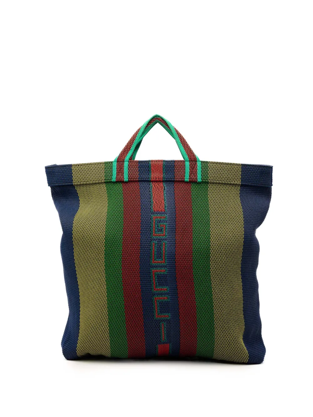 Gucci Pre-Owned 2016-2026 Woven Rubber Web Logo tote bag - Blau