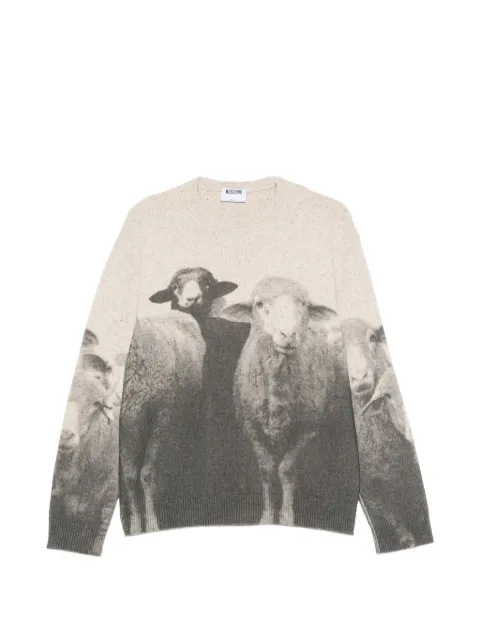 Moschino sheep-print crewneck sweater