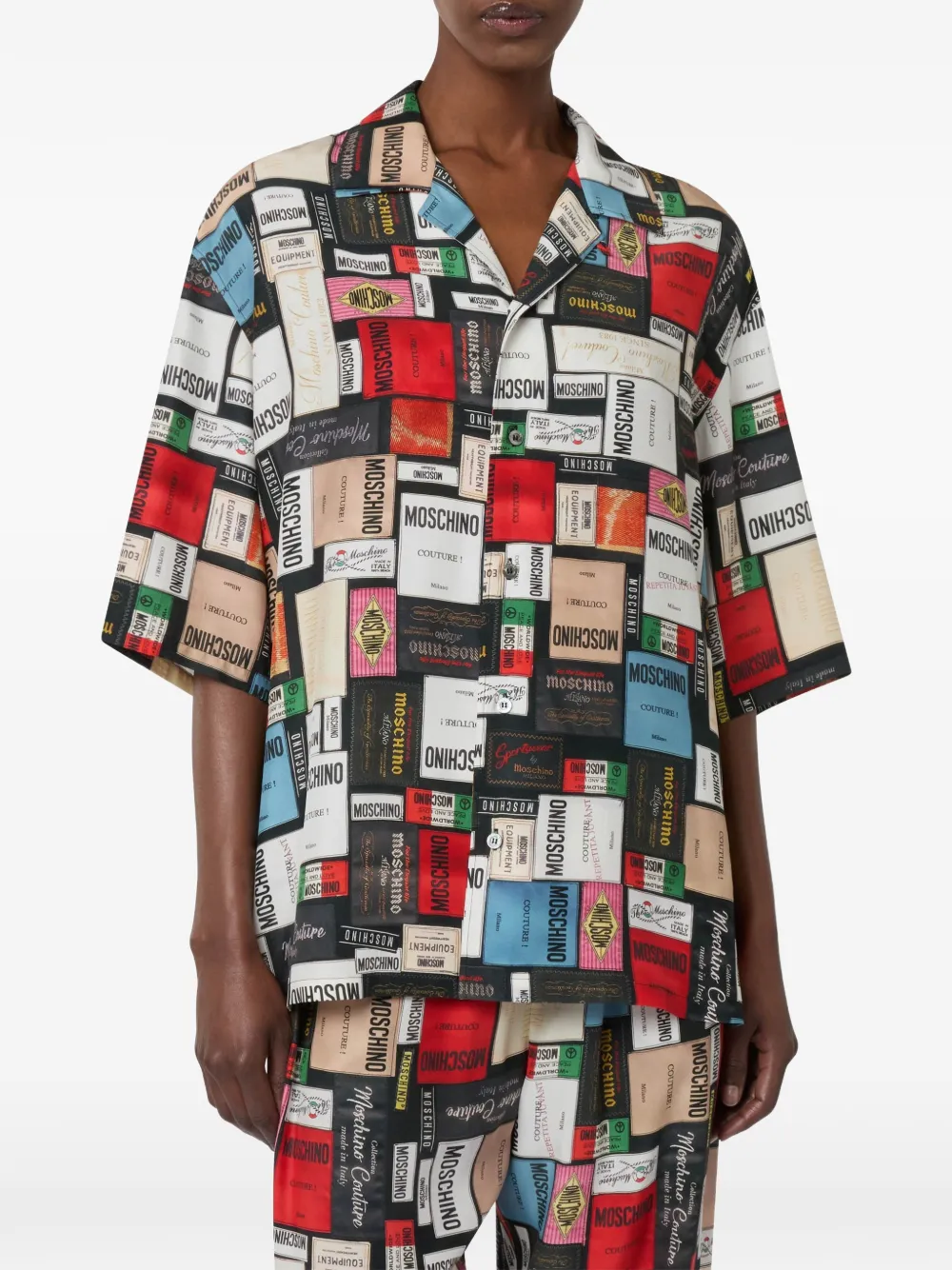 Moschino printed silk shirt Wit