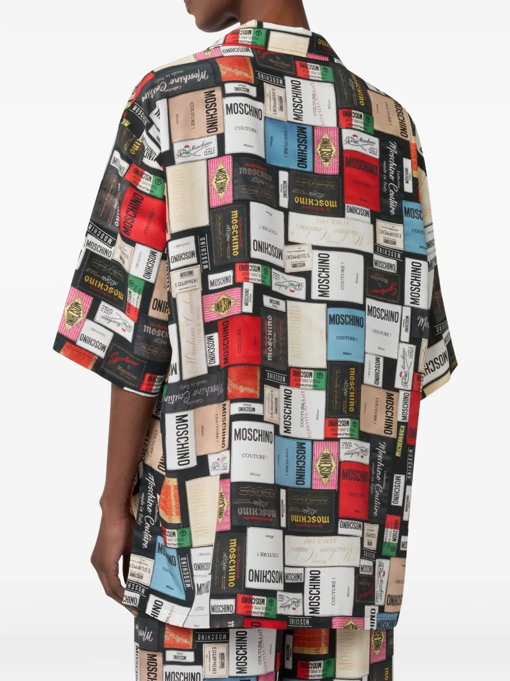 Moschino printed silk shirt Wit