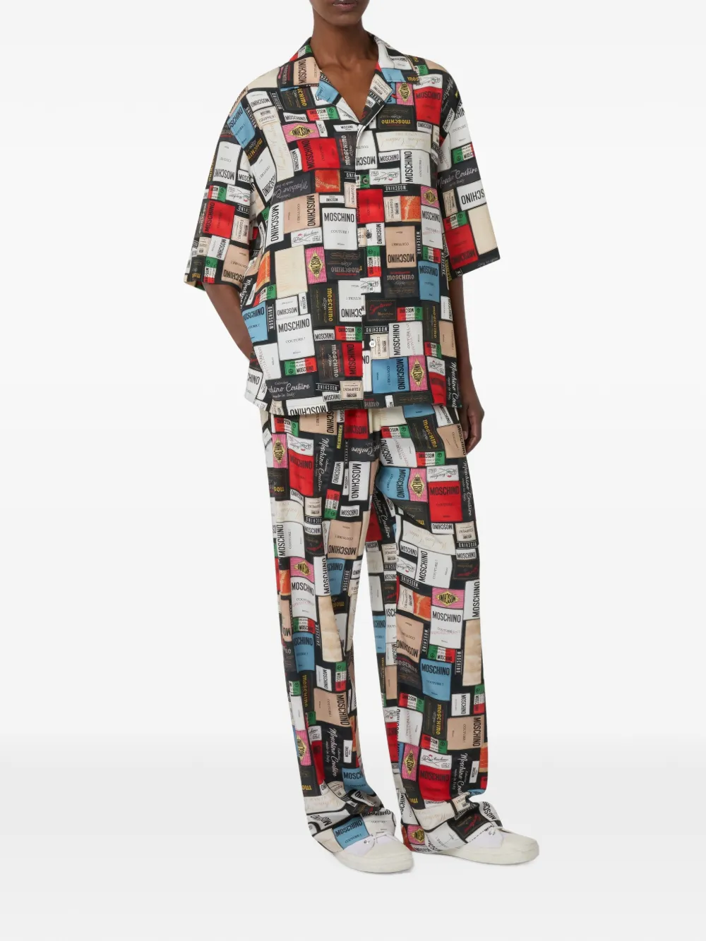 Moschino printed silk shirt Wit
