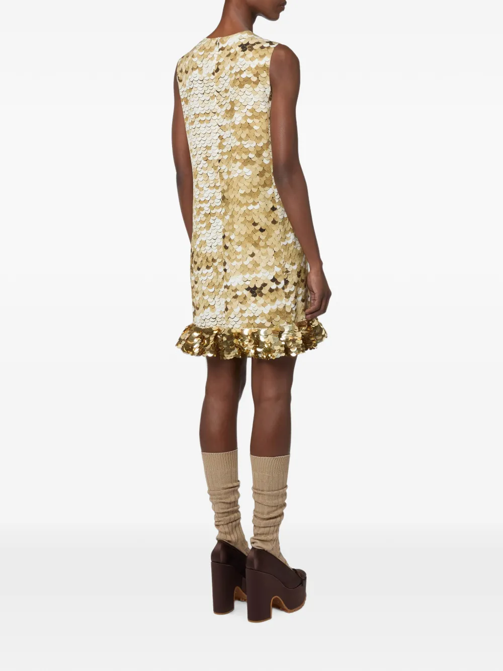 Moschino Jurk van crêpe de chine Goud