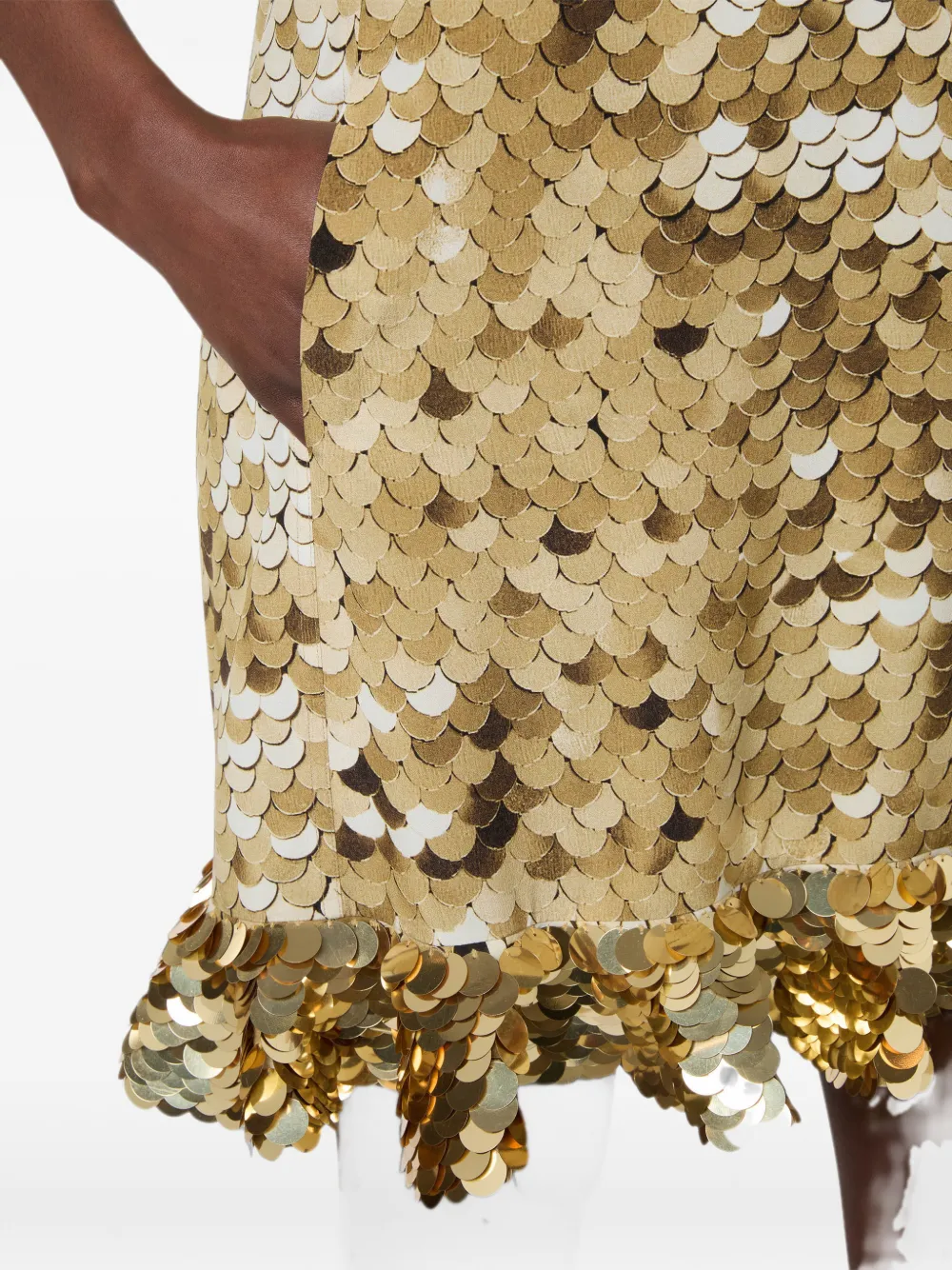 Moschino Jurk van crêpe de chine Goud