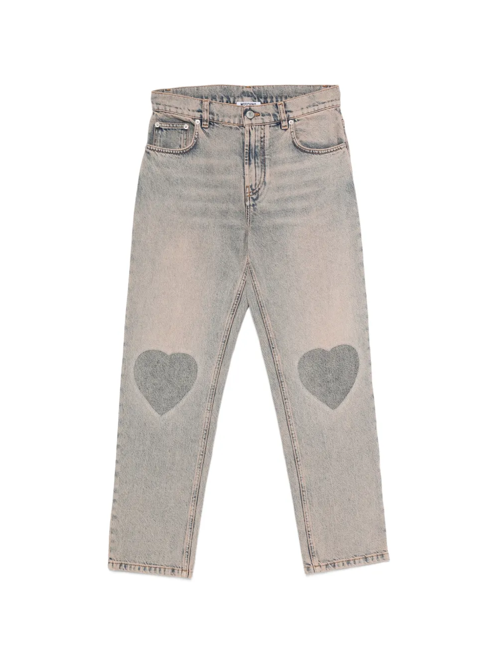 Moschino heart-patch jeans - Blu
