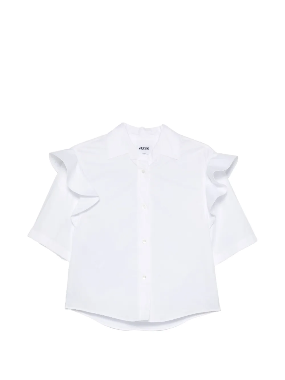 Moschino ruffled-detailing short-sleeved shirt - Bianco