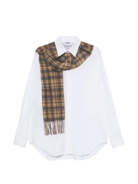 Moschino check-pattern scarf-print shirt