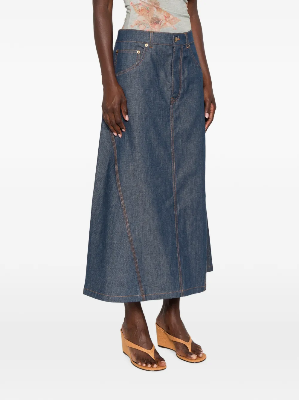 Moschino A-lijn midi-rok Blauw
