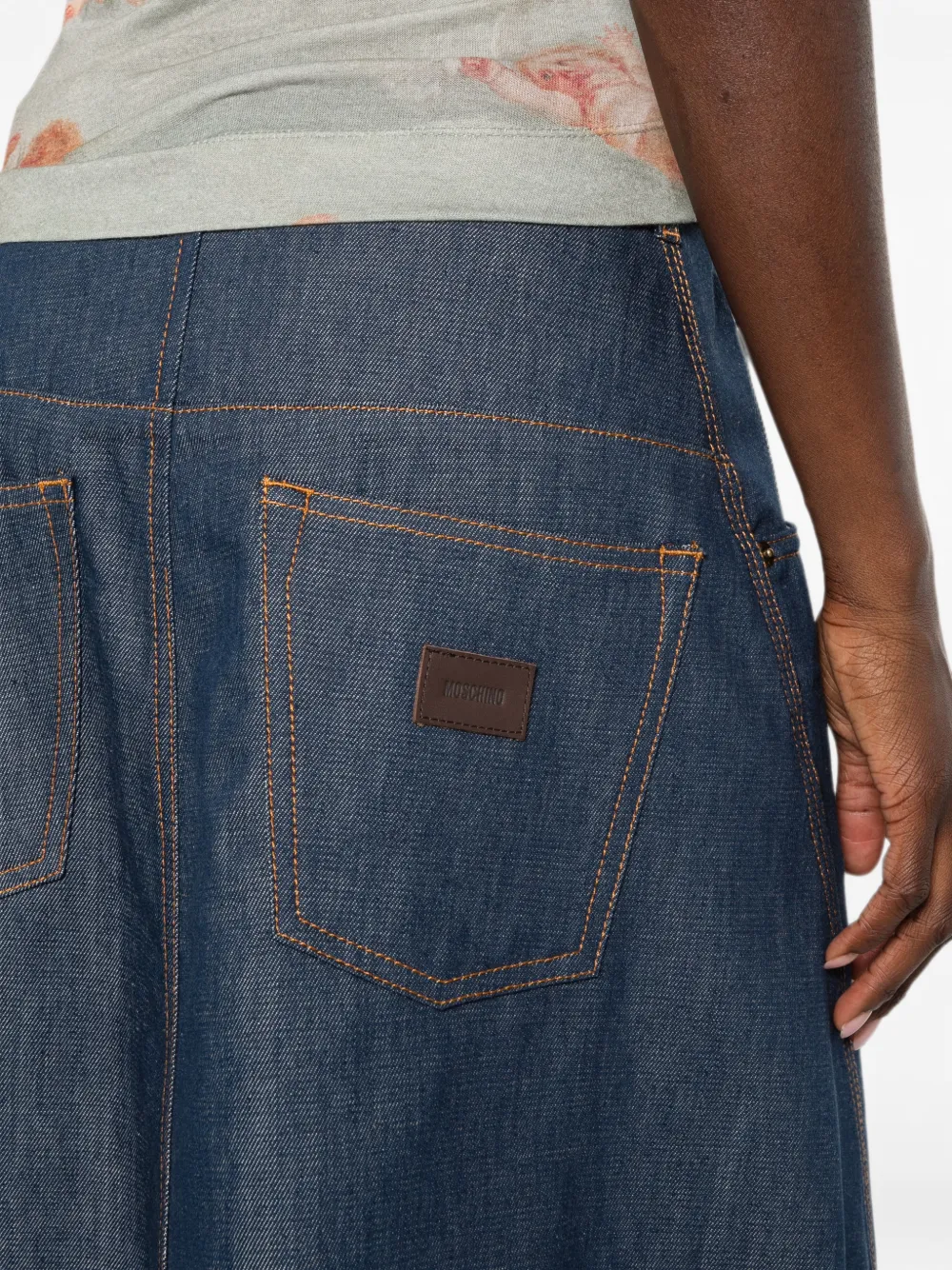 Moschino A-lijn midi-rok Blauw