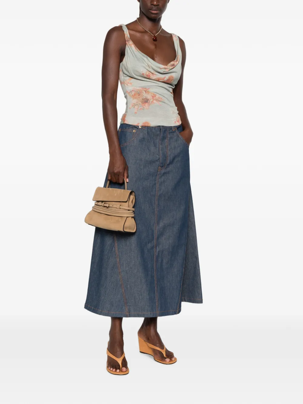Moschino A-lijn midi-rok Blauw