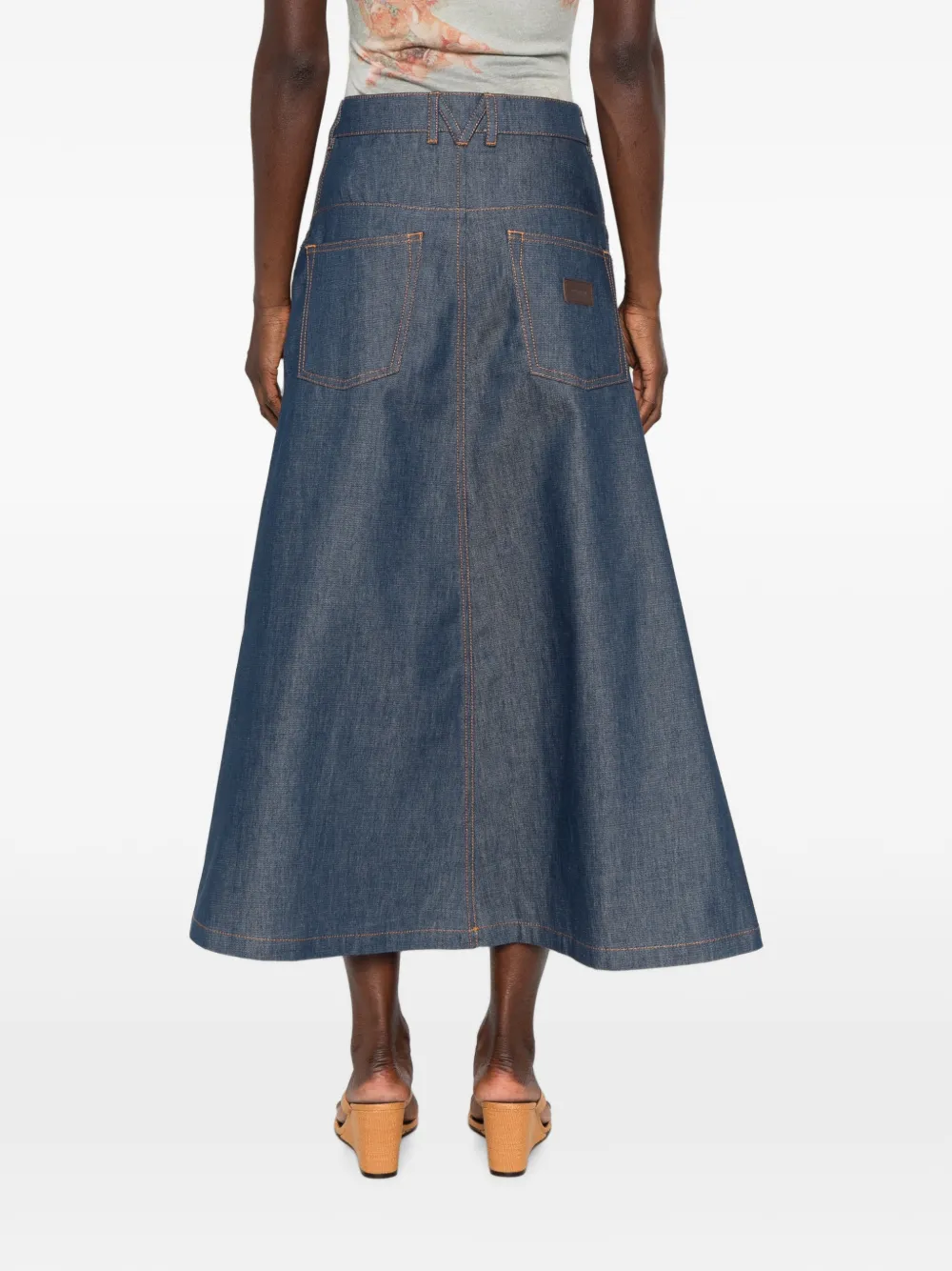 Moschino A-lijn midi-rok Blauw