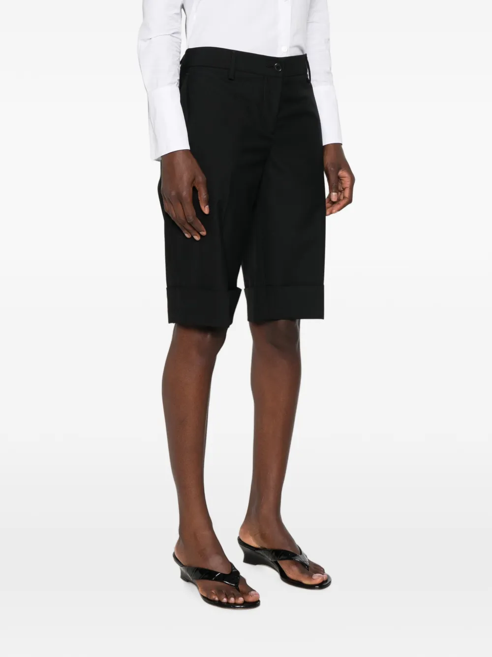 Moschino buttoned turn-up shorts Zwart