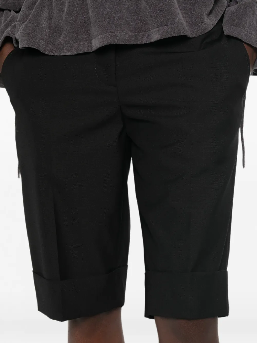 Moschino buttoned turn-up shorts Zwart