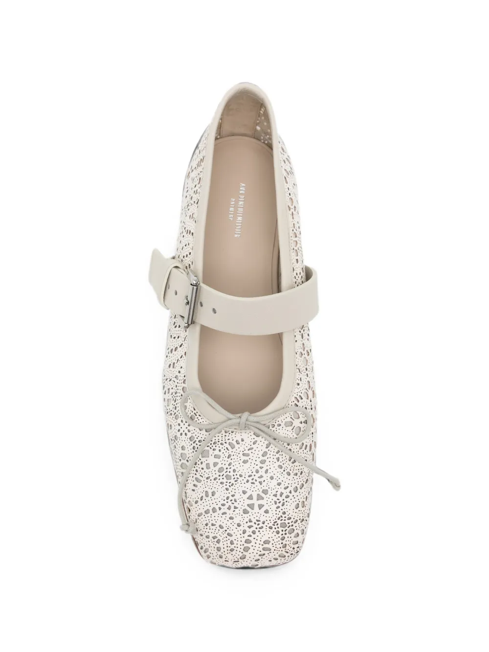 Ann Demeulemeester laser-cut buckle-fastening ballet flats Beige