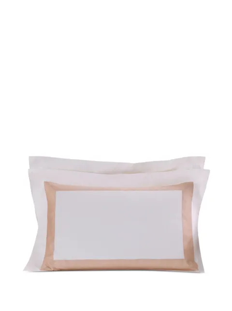 Frette contrast-border pillowcase