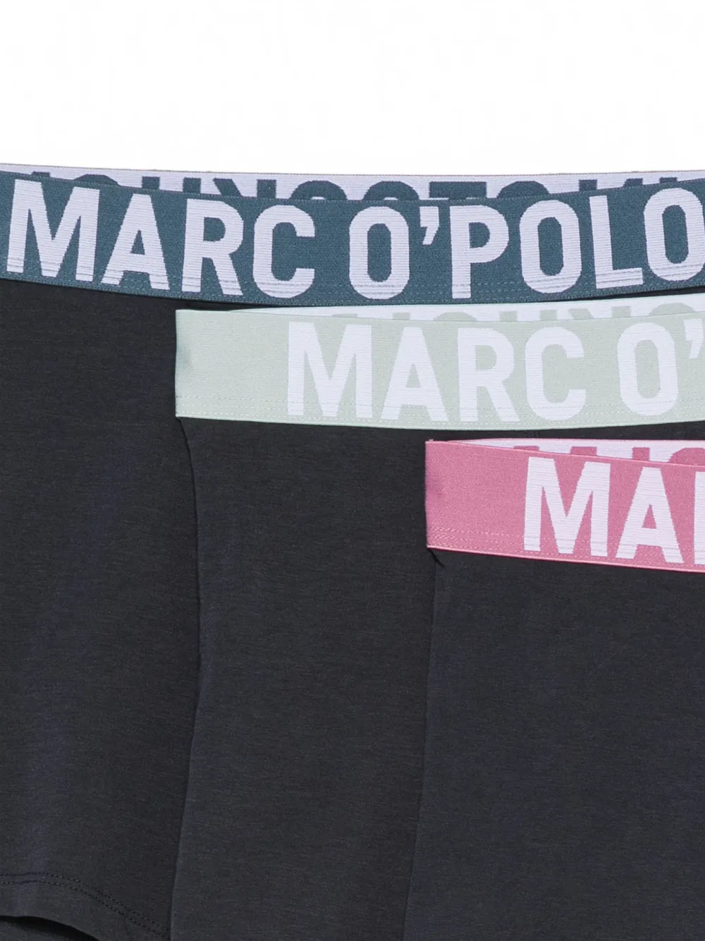 Marc O'Polo Drie boxershorts met logoband Zwart