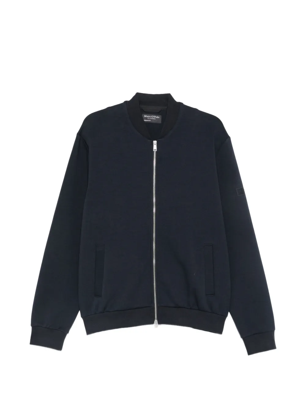 Marc O'Polo ribbed-trim zip-up sweatshirt - Blu