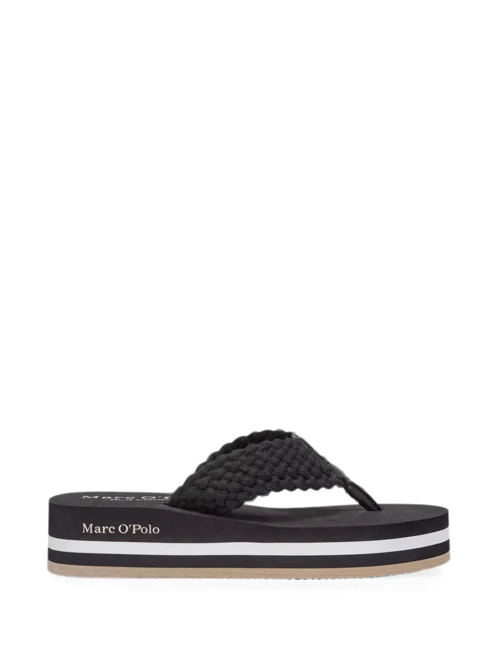 Marc O'Polo Slippers con cinturino intrecciato - Nero