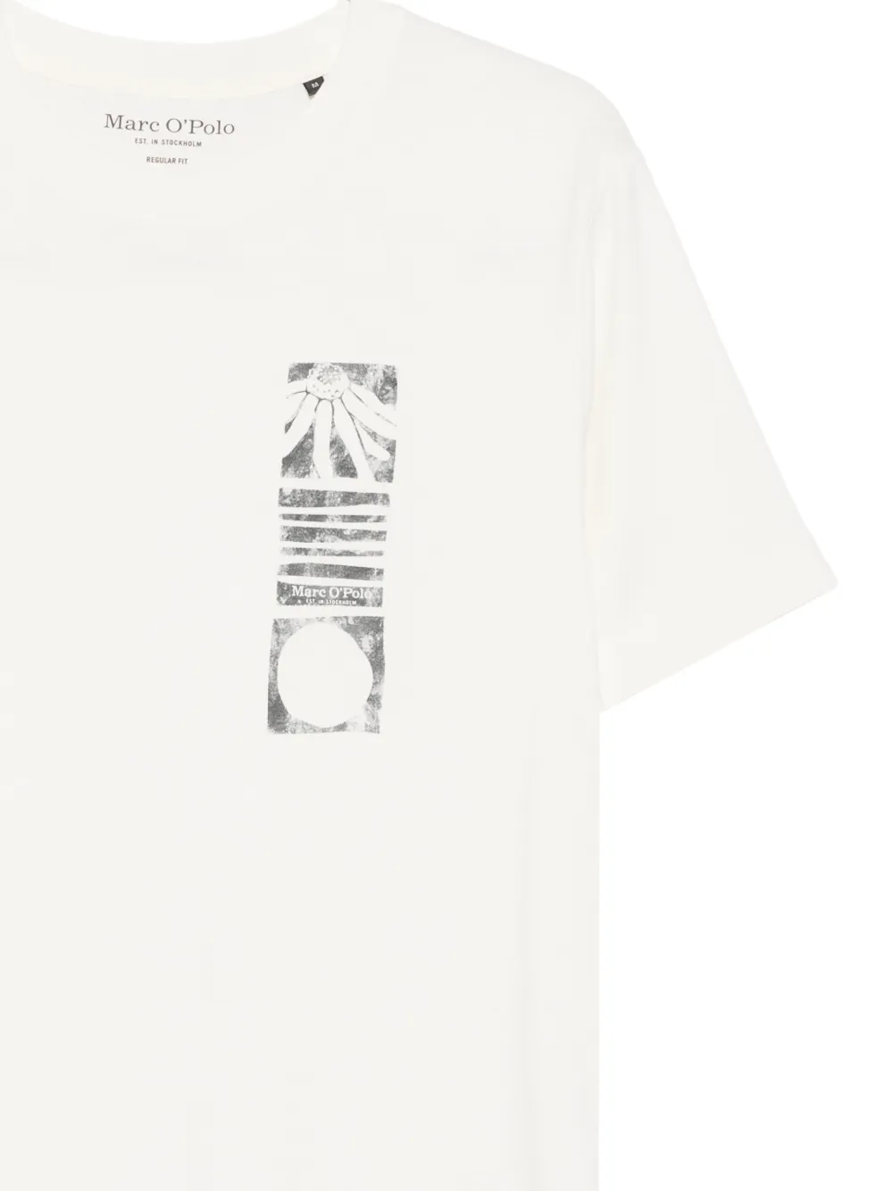 Marc O'Polo T-shirt met ronde hals met print Beige