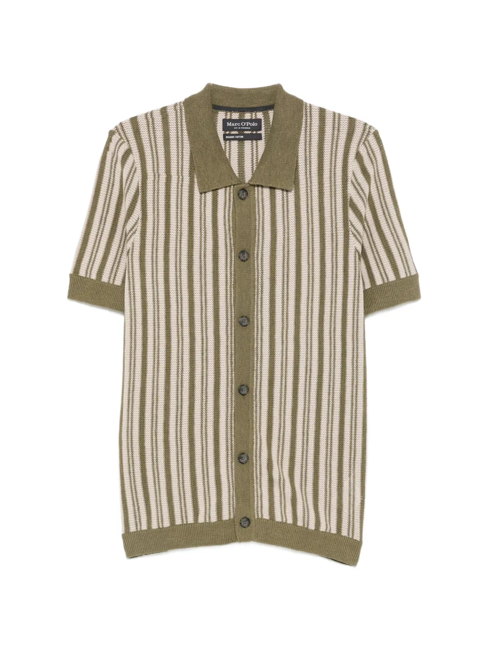 Marc O'Polo vertical-stripe knit shirt - Verde