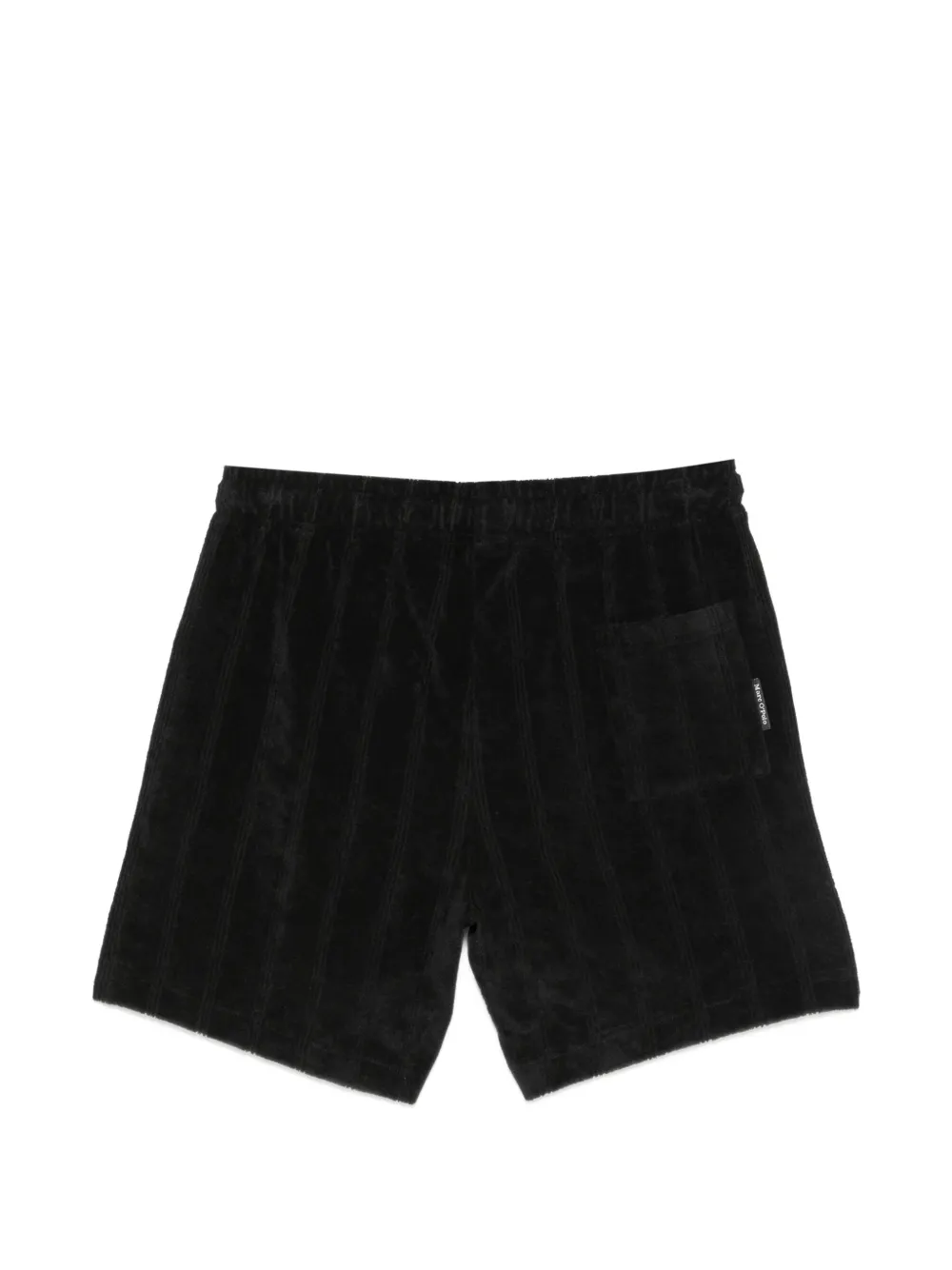 Marc O'Polo Geribbelde shorts met trekkoord Zwart